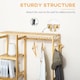 image 7 of HOMCOM Bamboo Garment Rack, Clothes Rack with Storage Shelf, Hanging Rail and Side Hooks for Entryway, Bedroom, Bathroom and Office, Natural