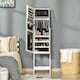 image 7 of HOMCOM Full Length Mirror with Storage, Jewellery Cabinet with Mirror, Adjustable Angle and Stand, Lockable Jewellery Organiser for Bedroom Dressing Room, White