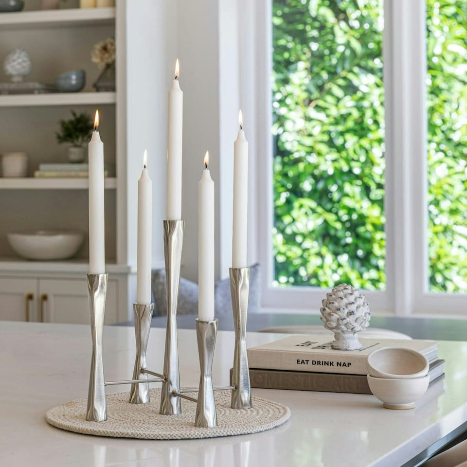 image 1 of Parker 5 Piece Candle Centerpiece - Mild Steel - L27 x W27 x H42 cm - Black | Black | 1
