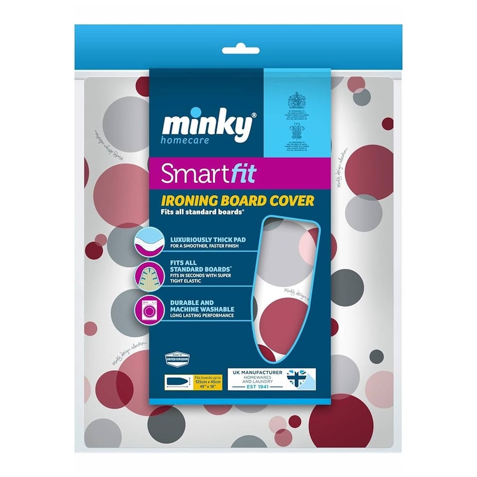 image 1 of Minky Cotton Ironing Board Cover 97 x 34cm | Multi | One Colour | 1
