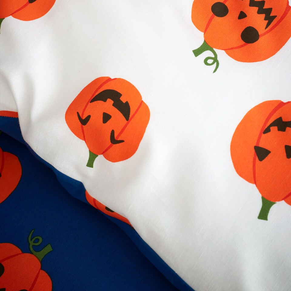 image 1 of Halloween Pumpkins Reversible Duvet Cover Set
