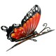 image 3 of Small 3D Red Metal Butterfly Garden/Home Wall Art Ornament 7x12x14cm