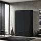 image 7 of FWStyle Stora 3 Door Wardrobe - Black Gloss Front Black