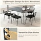 image 8 of COSTWAY 5 Piece Stackable Upholstered Armless Reception Chair Black