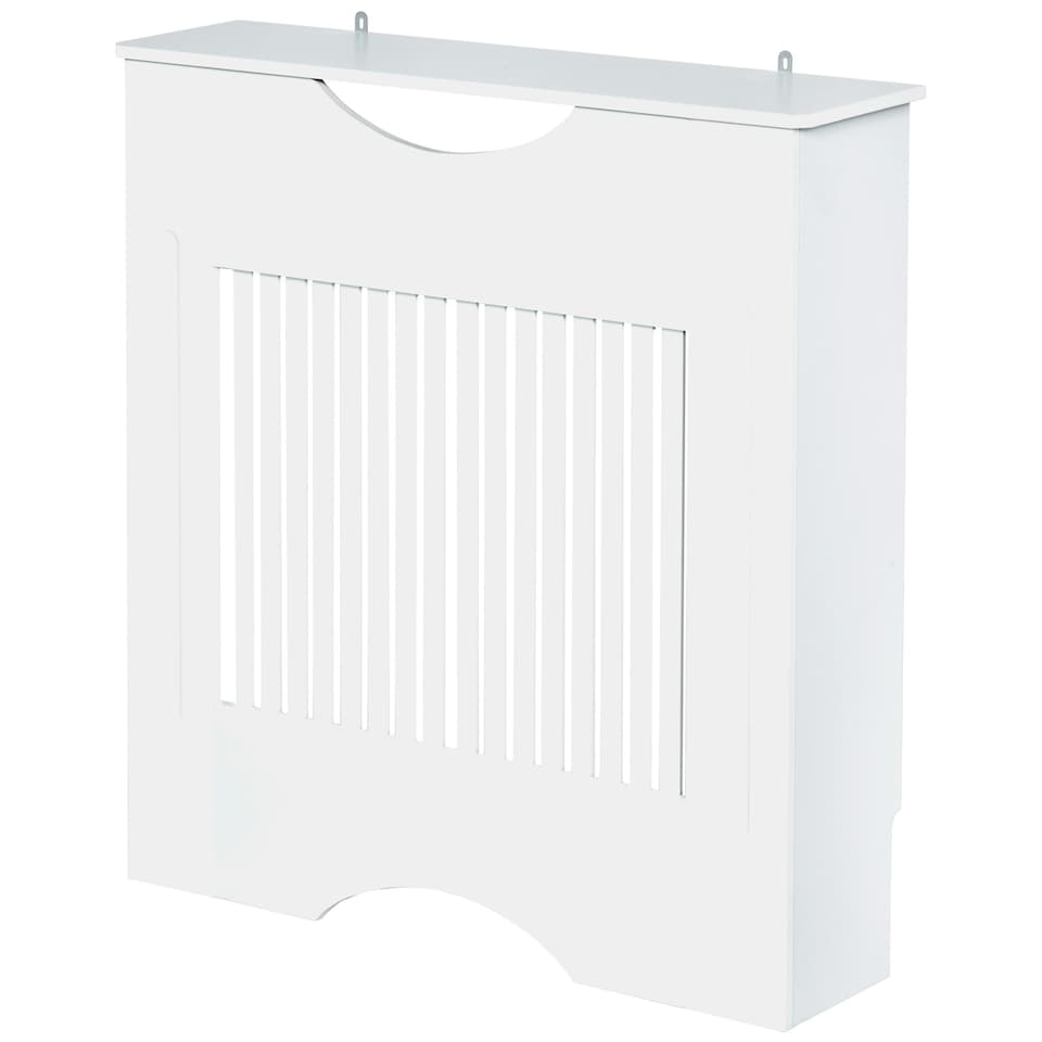 image 1 of HOMCOM Modern Radiator Cover Heater Cabinet Slatted Worktop Painted
