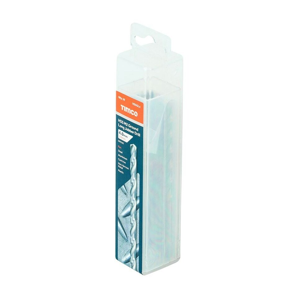 image 1 of Timco - Ground Long Jobber Drills - HSS M2 (Size 4.0mm - 10 Pieces)