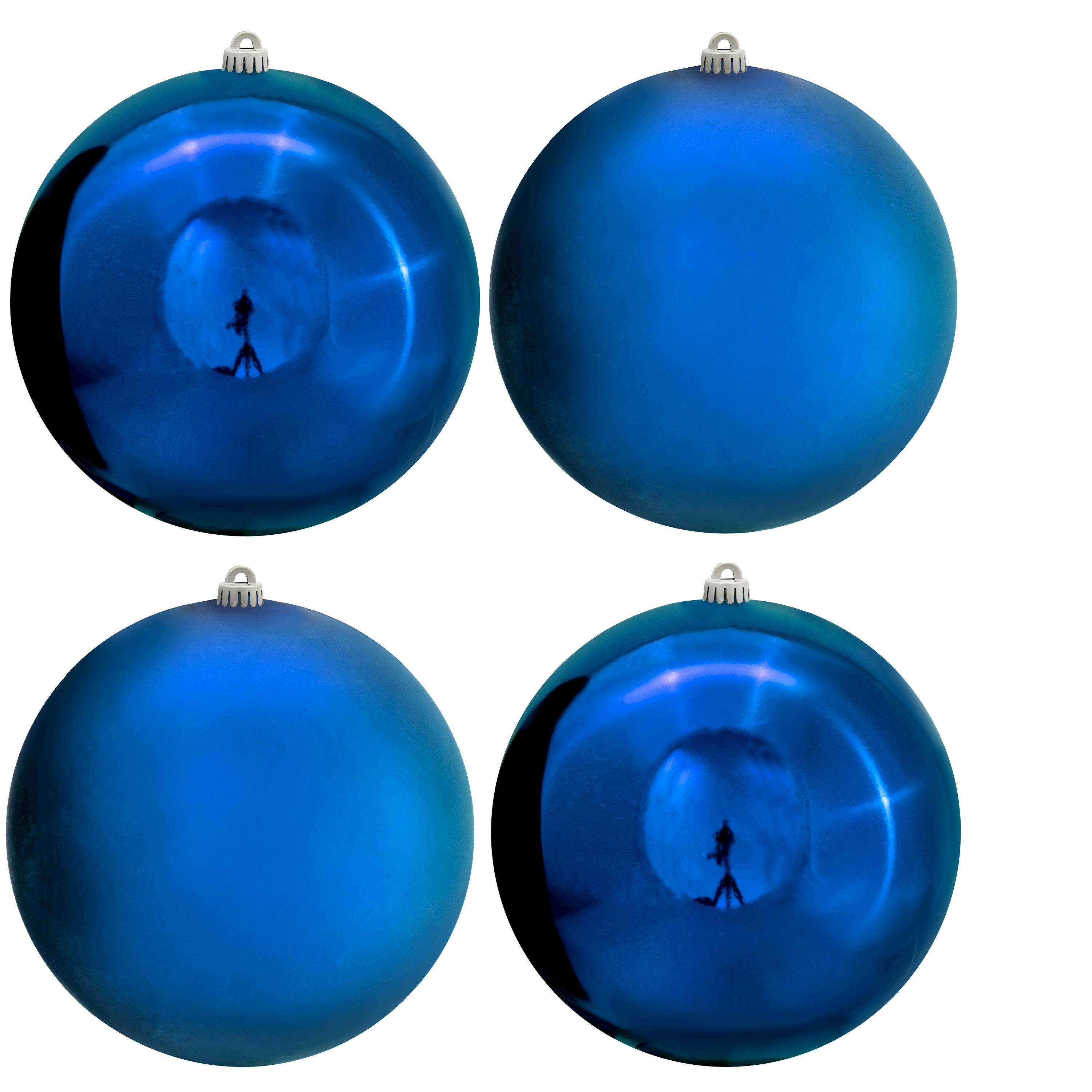 Christmas Tree World 25cm Bauble Set Shiny/Matte (4 pc) - Blue