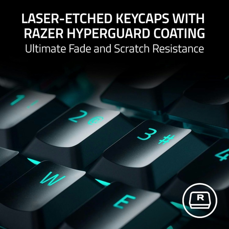image 1 of DeathStalker V2 Pro (Red Switch) - Wireless Low-Profile Optical Gaming Keyboard (Linear Optical Switches, HyperSpeed Wireless, Bluetooth 5.0, Laser-Etched Keycaps) QWERTY UK Layout | Black