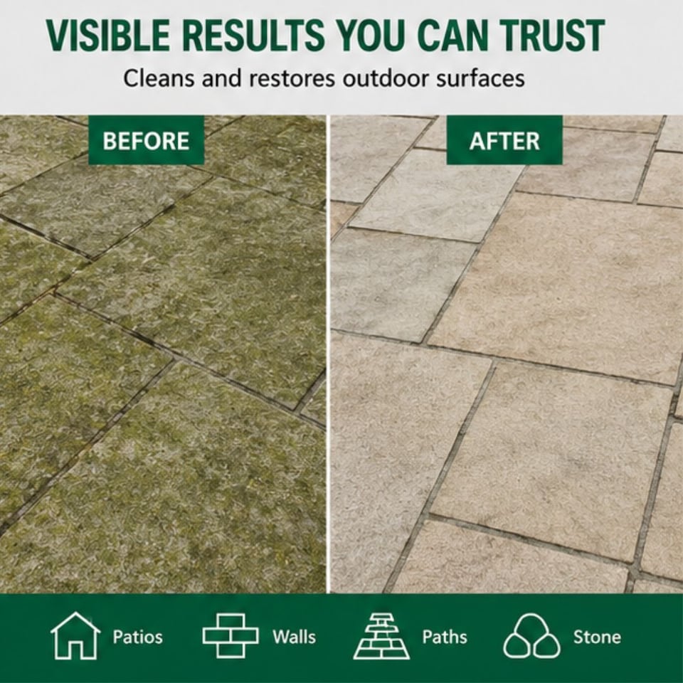 image 1 of Rustins Algae Remover Ready to Use Solution for Masonry Brick Concrete 4L
