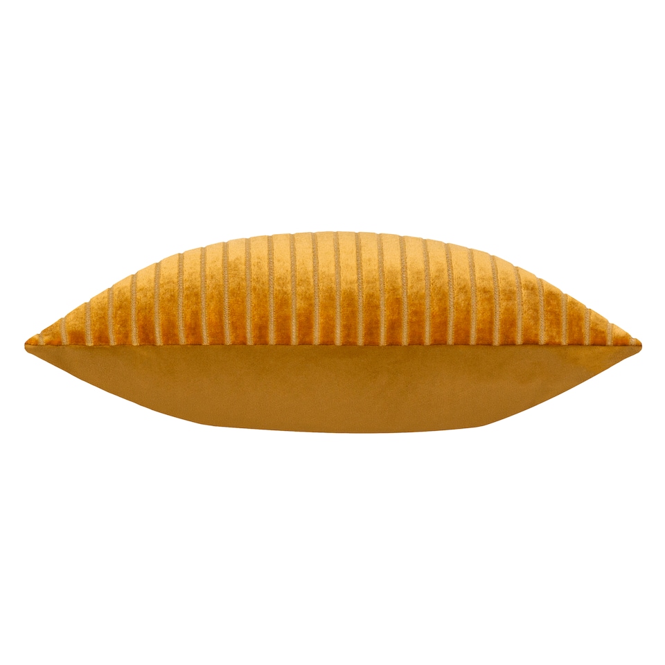 image 1 of Paoletti Savoy Stripe Velvet Cushion | Gold | Gold