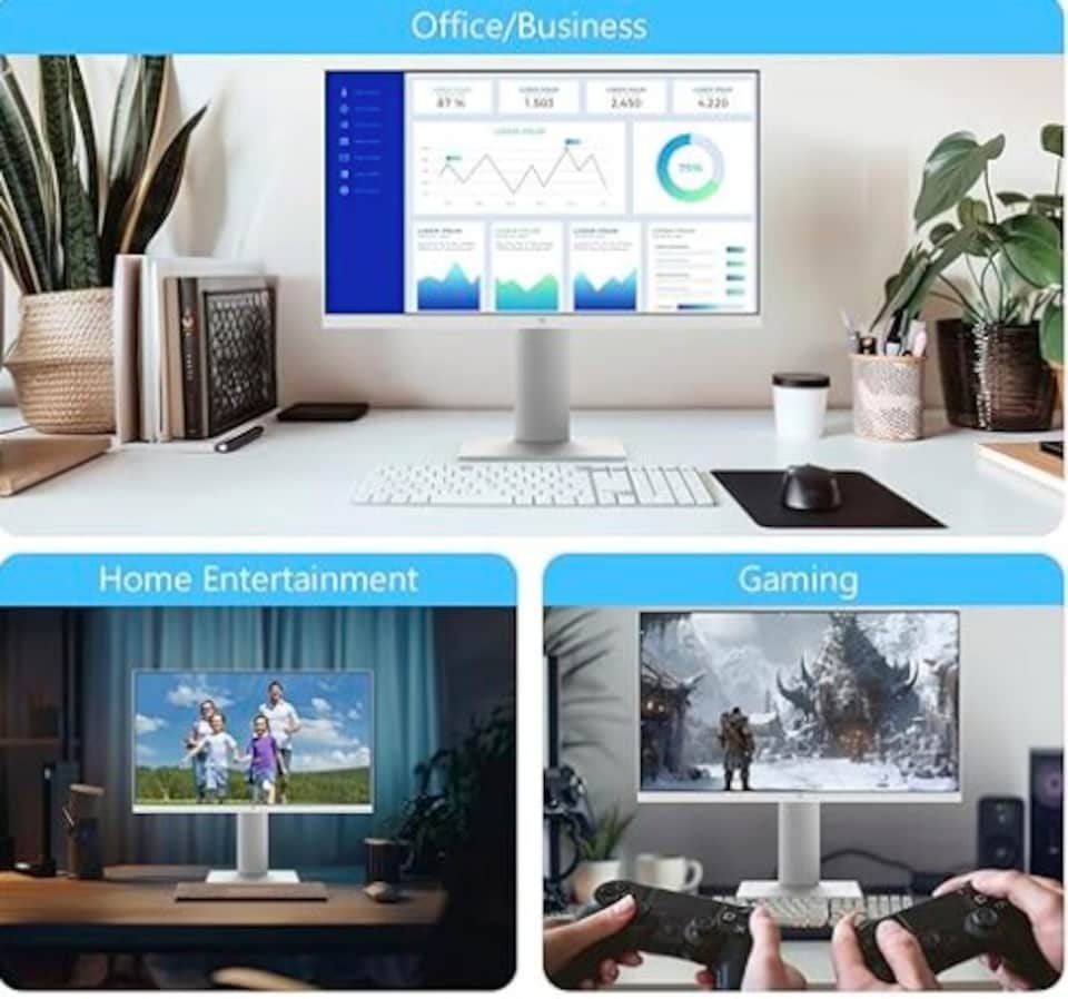image 1 of Z-Edge 27 Inch 4K Monitor UHD 3840x2160 IPS 60Hz Height Adjustable White | PC Monitor, 250cd/m² Brightness, Adaptive Sync, Pivot Swivel Tilt, HDMI DisplayPort, VESA Mountable