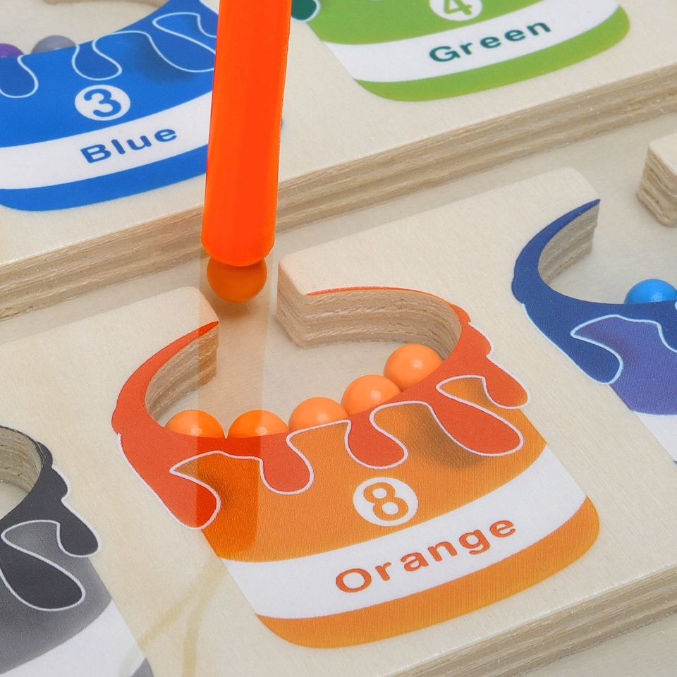 image 1 of Magnetic Color & Number Maze – Montessori Wooden Counting Toy for Toddlers