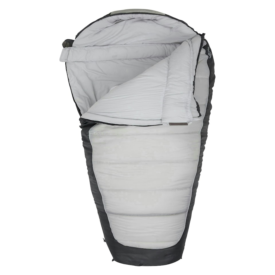 image 1 of Mountain Warehouse Microlite 1400 Sleeping Bag Hollow Fibre Camping Accessory Right Handed Zip - Regular length (200cm) Grey | Dark Grey