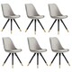 image 1 of Set of 6 Sofia Ergonomic Modern Dining Chairs Upholstered in Velvet, Metal Legs with Gold End Tips Grey | Dark Grey