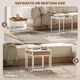 image 4 of HOMCOM Nesting Coffee Table Set of 2, Modern Nest of Tables, Square Sofa Side Tables with Steel Frame for Living Room, Bedroom, Small Space, White