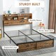 image 8 of HOMCOM 5.2FT King Bed Frame with Storage Headboard and Under Bed Storage