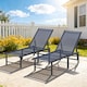 image 8 of Outsunny Sun Loungers Set of 2, 5-Level Reclining Sunbeds, Dark Blue | Black | Dark Blue | One Size