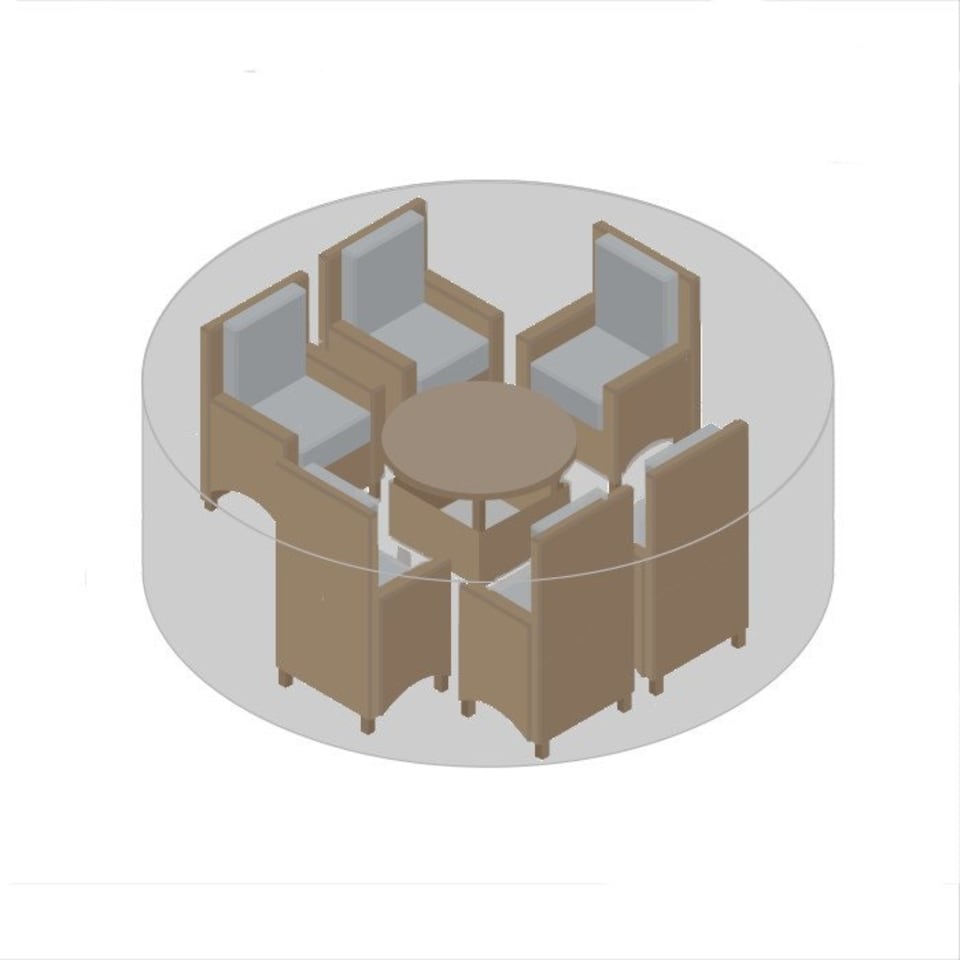 image 1 of Medium Round Dining Set Black Garden Furniture Cover - 250 x 250 x 95cm | Black | Black