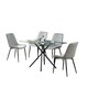 image 2 of Miami Dining Table with 4 Amelia Velvet Chairs Green