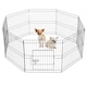 image 1 of Yaheetech 8-Panel Metal Pet Playpen, 61 × 61 cm Black