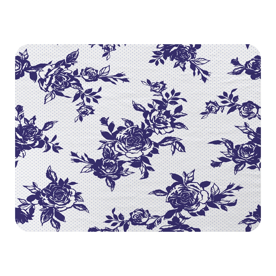 image 1 of Roses Print On Polka Dots Blanket | Multi