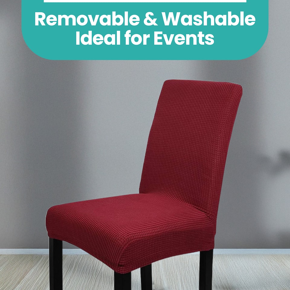 image 1 of Velvet Stretch Chair Covers, Spandex Dining Chair Slipcovers