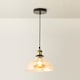 image 4 of ValueLights Industrial Black And Gold Amber Glass Pendant Ceiling Light | Orange