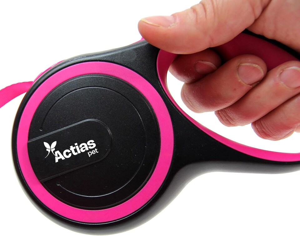 image 1 of Actiaspet Retractable Dog Lead Training Pet Leash 5m Max 50kgs Extendable (Pink)