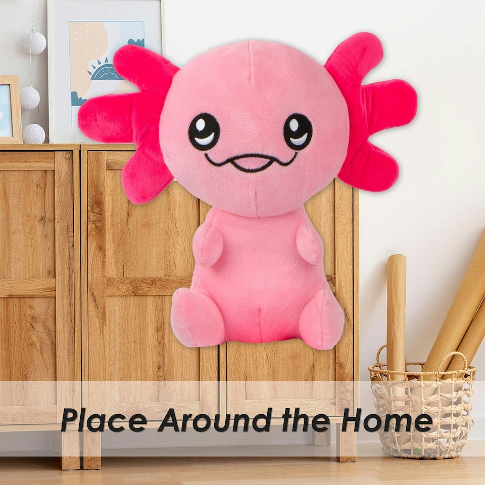 image 1 of Axolotl Soft Toy Cute Plushie Huggable Cuddly Stuffed Toy 25cm Pink