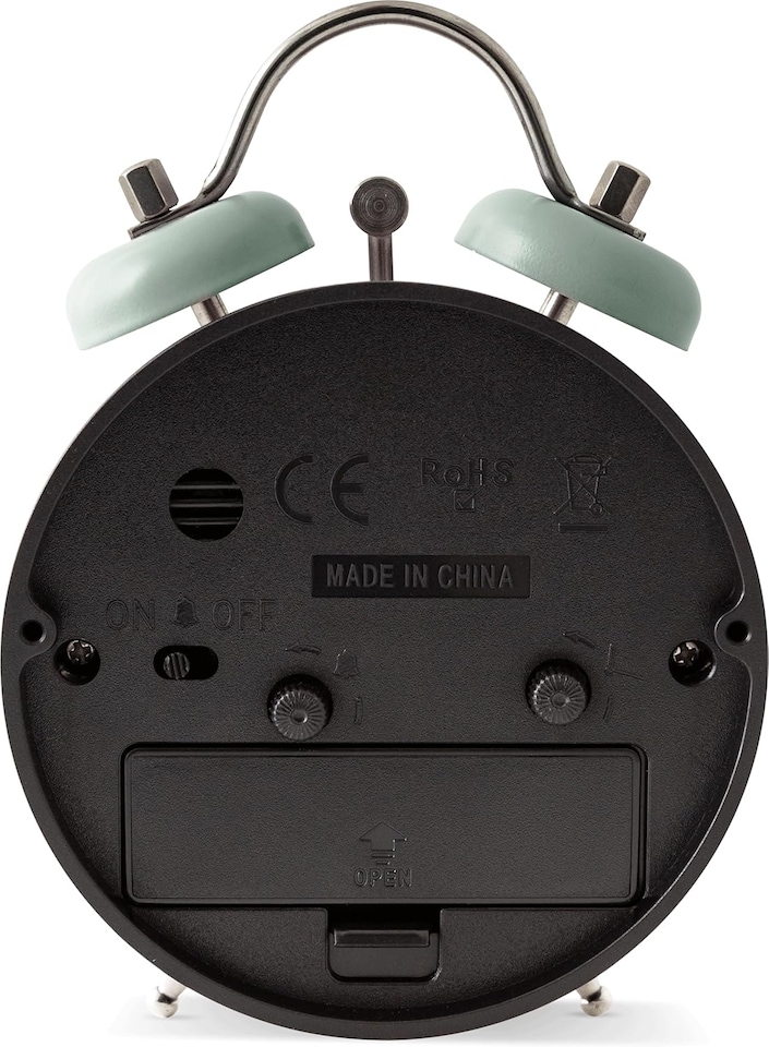 image 1 of Acctim Shefford Faux Bell Analogue Alarm Clock | Green | Green