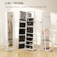 image 3 of HOMCOM 360  Swivel Jewellery Cabinet, Free Standing Full Length Mirror with Storage, Lockable Jewellery Organiser with Built-in Makeup Mirror and Storage Shelves for Bedroom, White