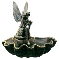 Primrose Fairy on Clam Shell Solar Powered Water Feature Fountain 78cm