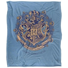 Harry Potter Happy Christmas Hogwarts Crest Blanket - Multicoloured - One Size