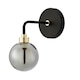 image 3 of First Choice Lighting Matt Black and Smoked Glass Wall Light Black | Grey