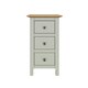image 5 of Taberno Oak 3 Drawer Bedside Table Nightstand Cabinet Sage Green