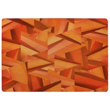 Autumn Coloured Geometric Triangle Patterns Rug | Multi