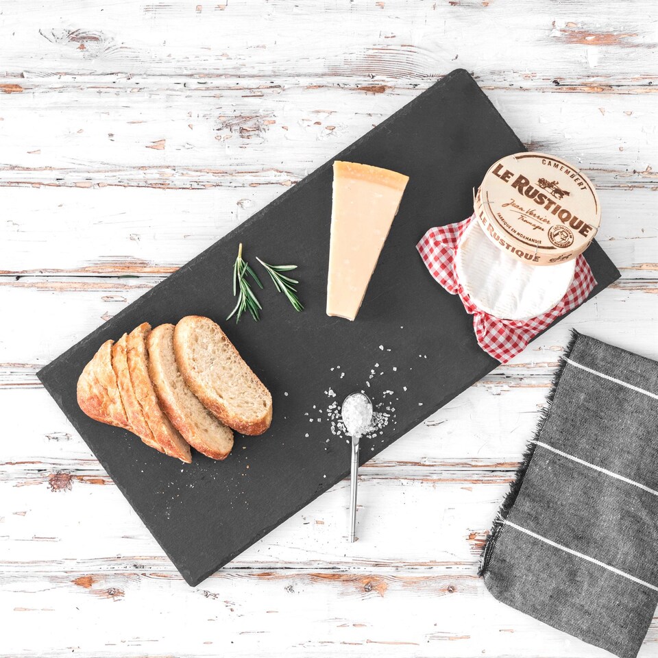 image 1 of Argon Tableware 3x Slate Dinner Plates - 29 x 12cm Rectangular Natural Slate Rustic Raw Cut Serving Dish Cheese Board Savoury Mat | Grey | Grey | One Size | 3