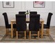 image 3 of Oslo 150 x 90 cm Medium Oak Dining Table and 6 Washington Fabric Chairs | Black | Black