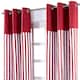 image 2 of Homescapes Thick Stripe Ready Made Eyelet Curtain Pair - 137 x 228 cm Drop | Red | Red