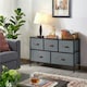 image 2 of Yaheetech Wide Fabric Organizer with 5 Drawers Dark Grey Grey | Dark Grey