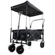 image 4 of GardenTek Garden Festival Trolley / Cart / Wagon with Wheels, Brakes, Canopy, Side Box, 90kg Load 120L Capacity | GTW330