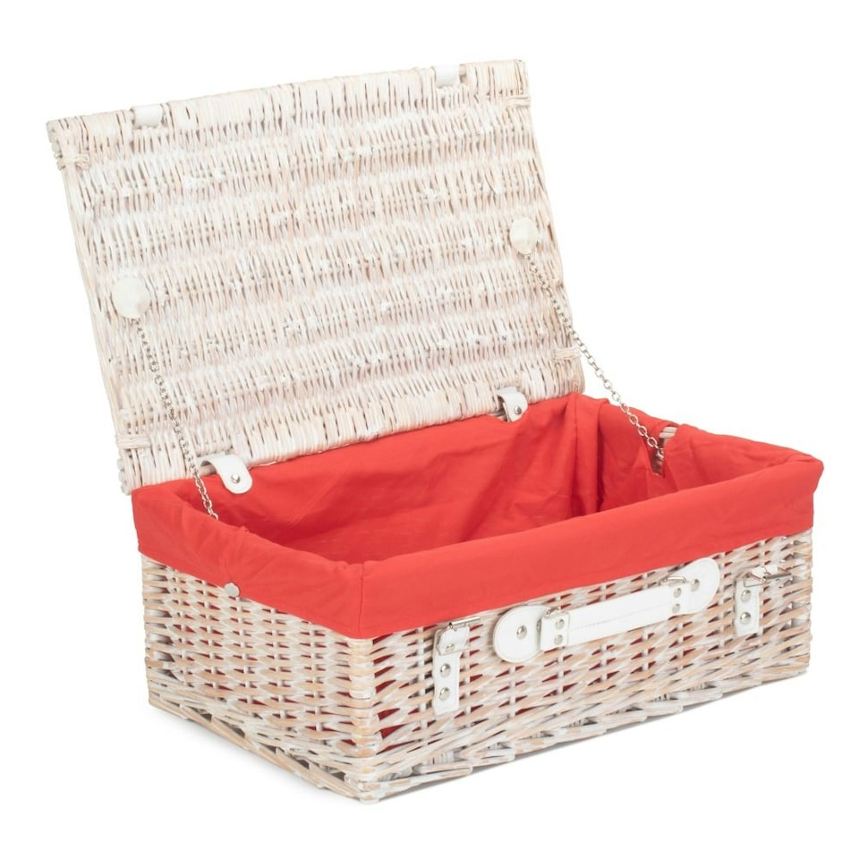 image 1 of 45cm Wicker Picnic Basket with Lining Grey | Grey | One Size