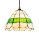 image 3 of Traditional Green and Amber Stained Glass Tiffany Pendant Lighting Shade | Green