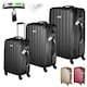 image 9 of Suitcases Set of 3 - scale, luggage tag, lock included, swivel wheels | Cream | champagne | 1