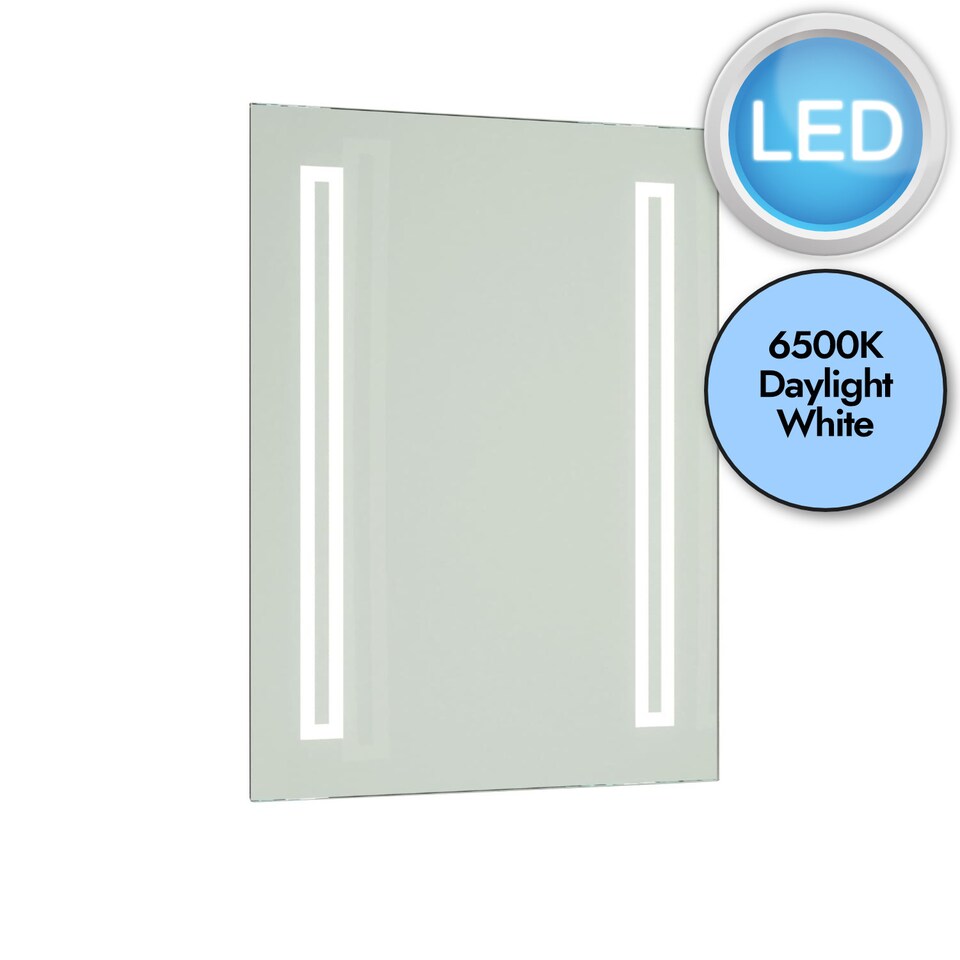 image 1 of Battery Operated Illuminated Bathroom 600mm Strip Rectangular Mirror | Clear | Mirrored glass | 1