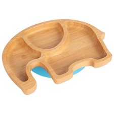Tiny Dining Children's Bamboo Suction Elephant Plate - Blue | Blue | Blue