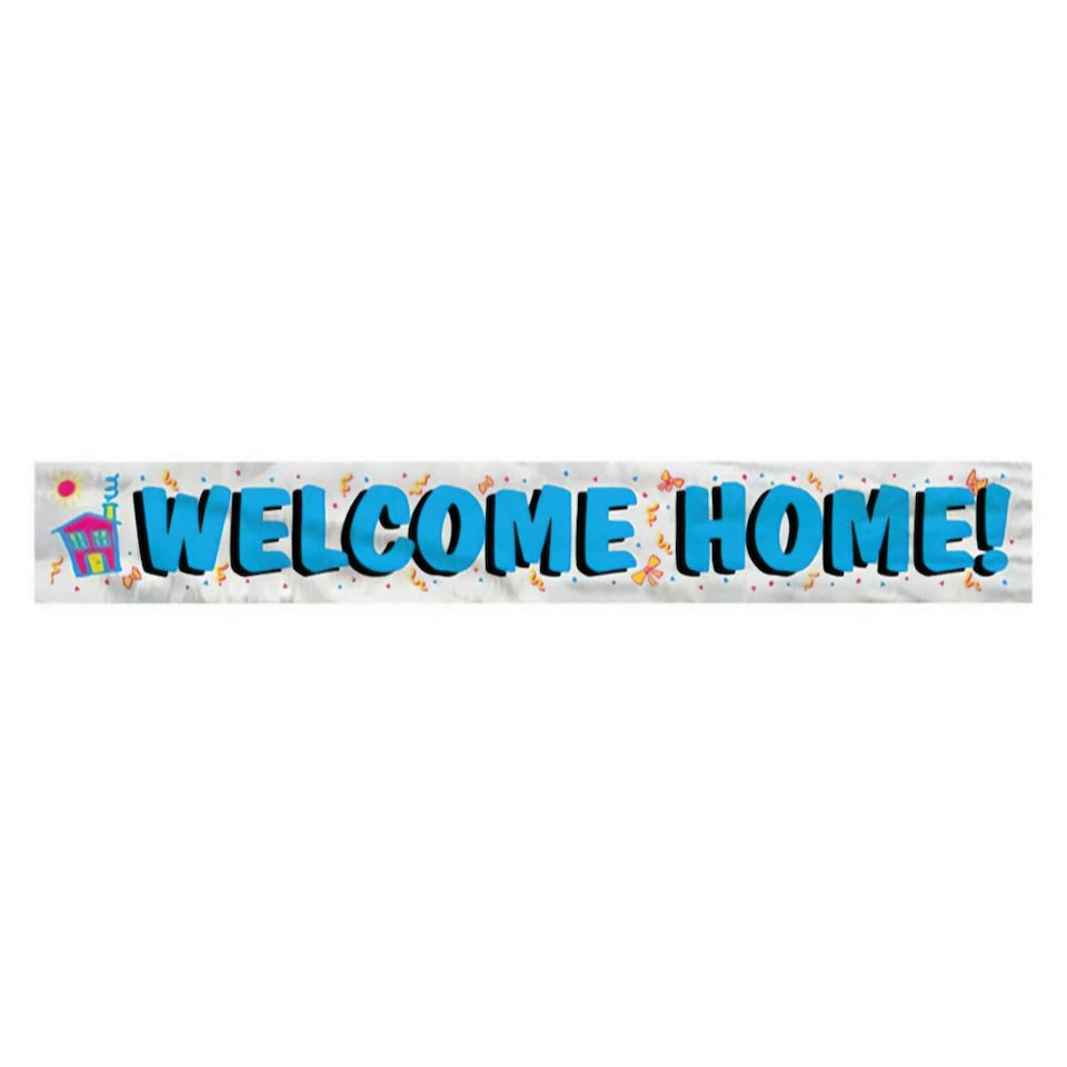 Unique Party Foil Welcome Home Banner - Multicoloured - One Size