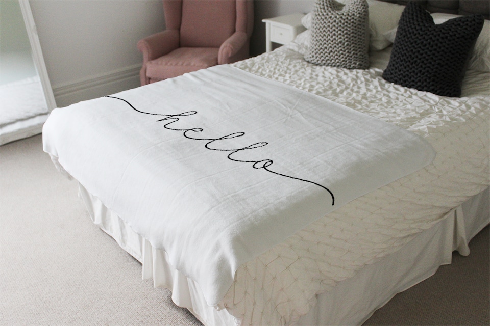 image 1 of Text Hello Designer Blanket | Multi