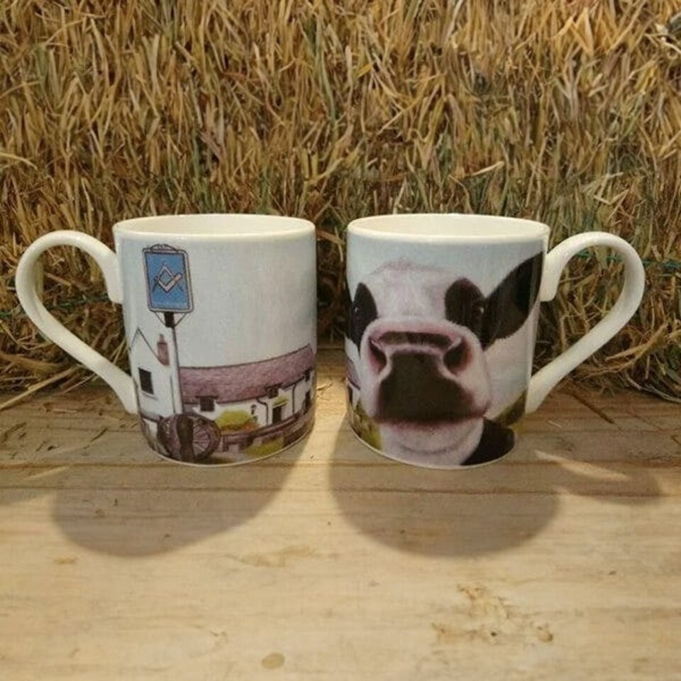 image 1 of Lucy's Farm Moo Selfie at Square & Compass Cow Regular Mug