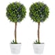 image 1 of HOMCOM Set of 2 Potted Artificial Plants Ball Tree with Lavender Flowers, 60cm